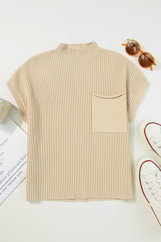 Oat Ribbed Top