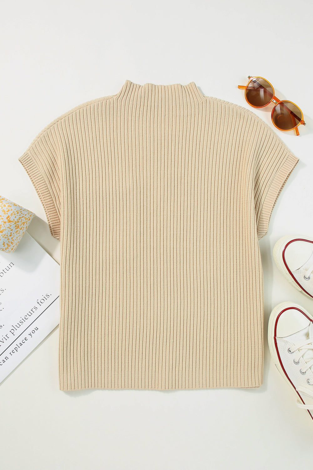 Oat Ribbed Top
